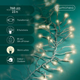 23 FT 768 LED Warm White Cluster Lights With Transparent Wire
