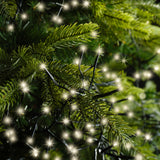 23 FT 768 LED Warm White Cluster Lights With Green Wire 8 Function Twinkle