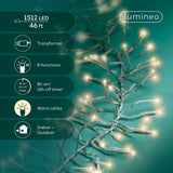 46 FT Cluster 1512 LED Warm White Trasnsparent Wire 8 Funtion Twinkle