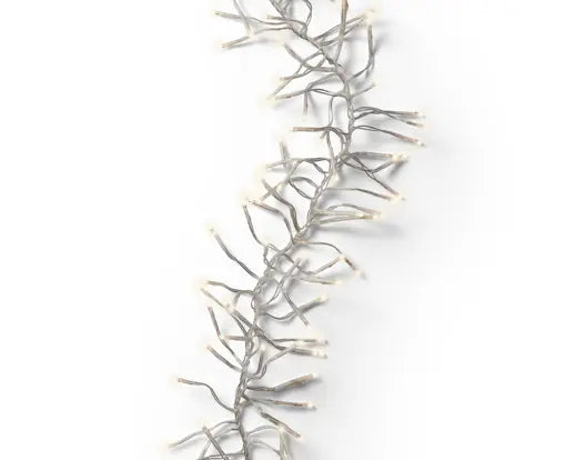 46 FT Cluster 1512 LED Warm White Trasnsparent Wire 8 Funtion Twinkle