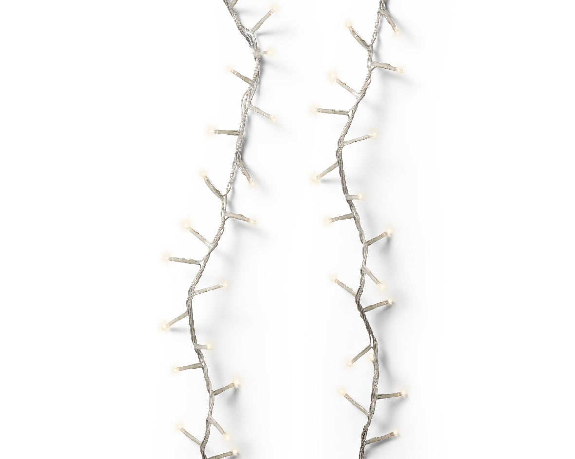 74 FT Compact 1000 LED Warm White Transparent Wire 8 Function Twinkle