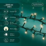 148 FT 2000 LED Warm White Compact Lights With Green Wire