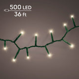 36 FT Compact 500 LED Warm White Green Wire 8 Function Twinkle