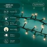 112 FT 1500 LED Warm White Compact Lights With Green Wire