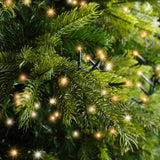 36 FT Compact 500 LED Clásico Cálido y Blanco Cálido Cable Verde 8 Funciones Centelleo