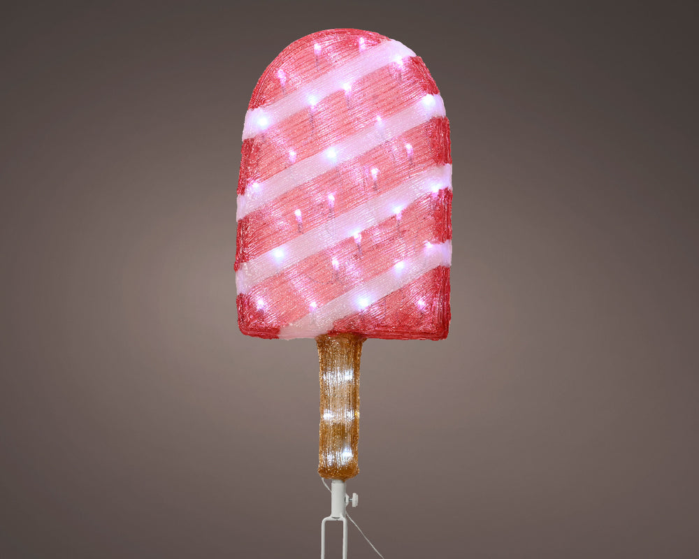 2.2 FT 60 LED Cool White Pink & White Striped Popsicle
