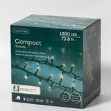 74 FT 1000 LED Warm White & Cool White Compact Lights With Green Wire
