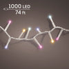 Luces de cadena compactas de 74 pies y 1000 LED con cable transparente