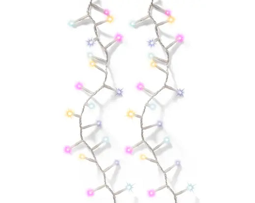 Luces de cadena compactas de 74 pies y 1000 LED con cable transparente