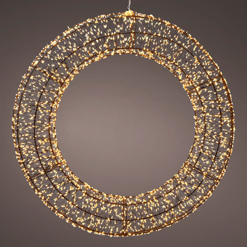 Black Wire Wreath Pre Lit Micro Classic Warm LED