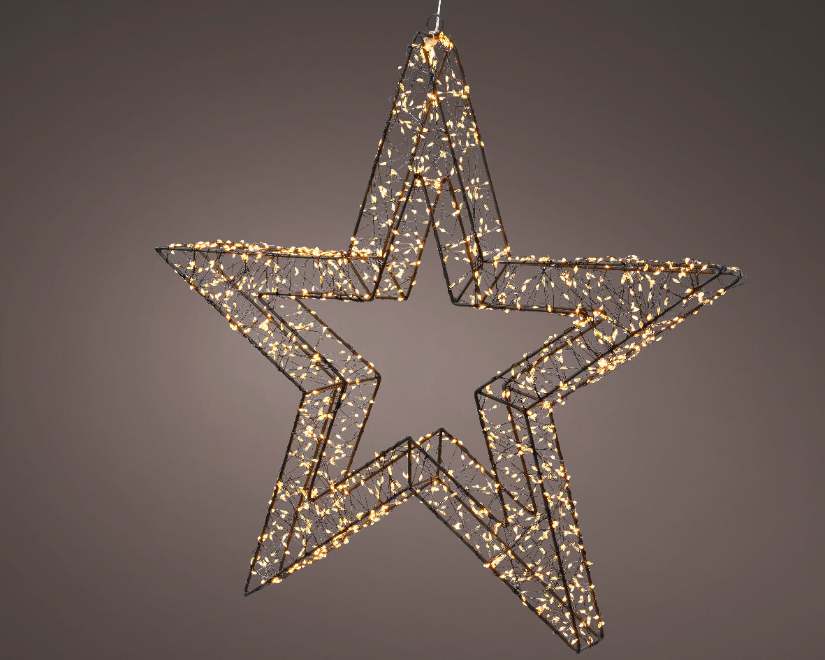 Black Wire Star Pre Lit Micro Classic Warm LED