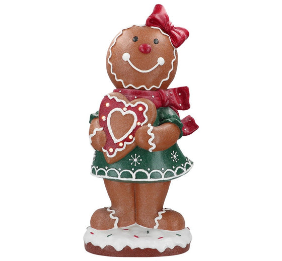 3 FT LED Gingerbread Girl With Heart Battery Operated