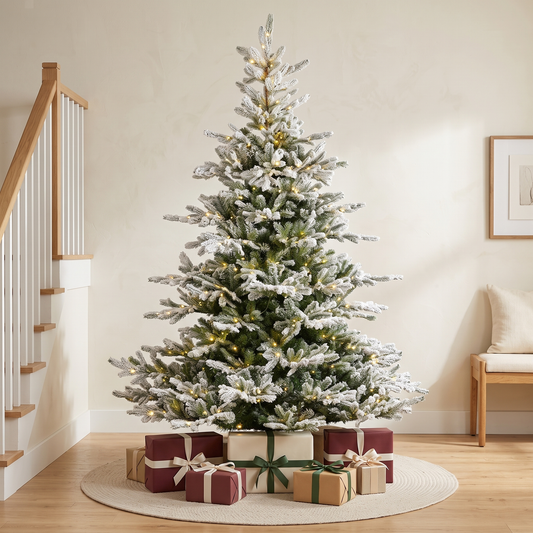 Grandis Fir Snowy Tree Pre-Lit Warm White Micro LED Lights