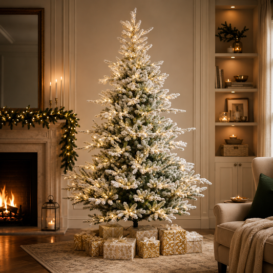 Grandis Fir Snowy Tree Pre-Lit Warm White Micro LED Lights