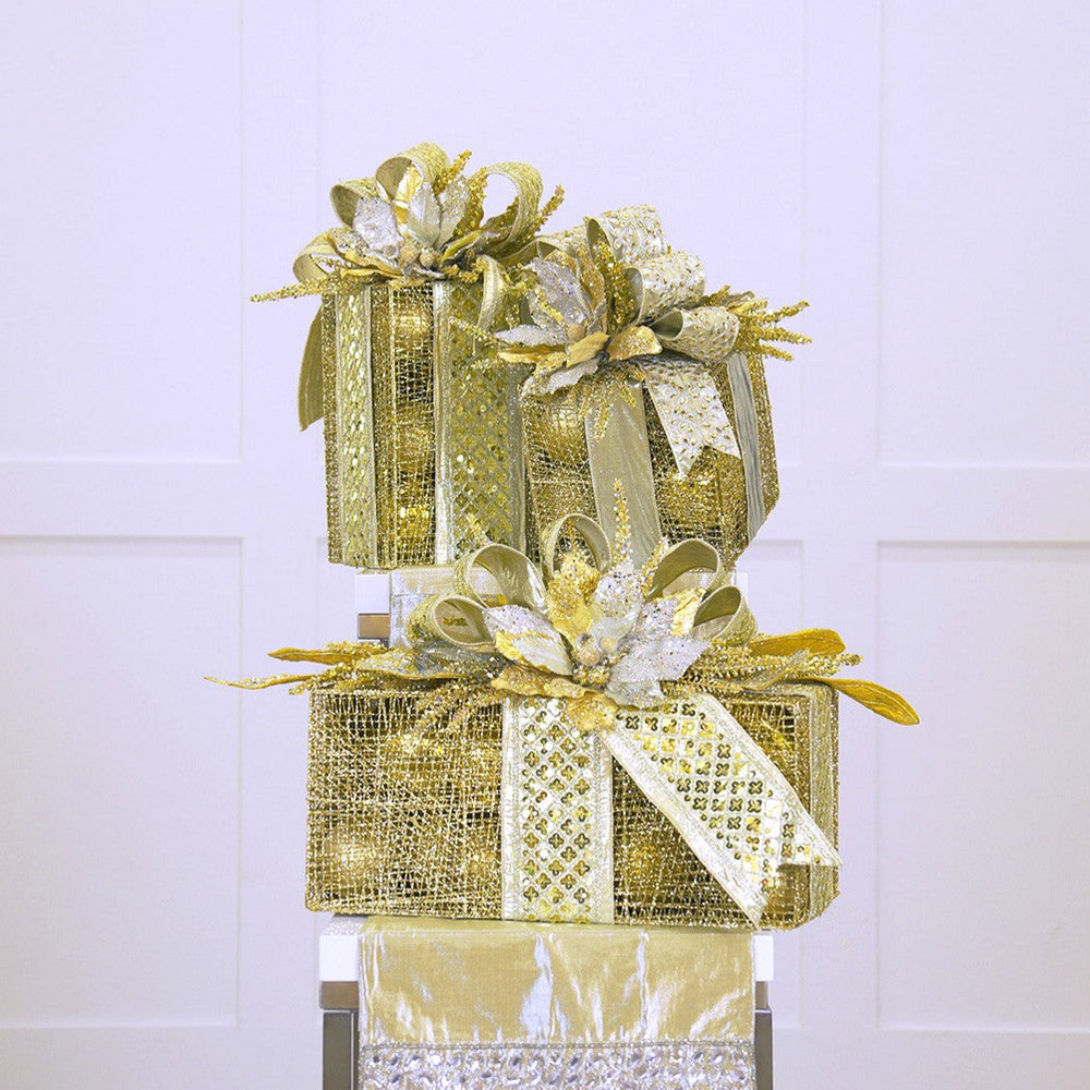 Gold Gift Box Decor Bundle