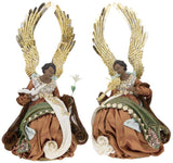 Mark Roberts 17" African American Kneeling Angel Assorted Set Of 2