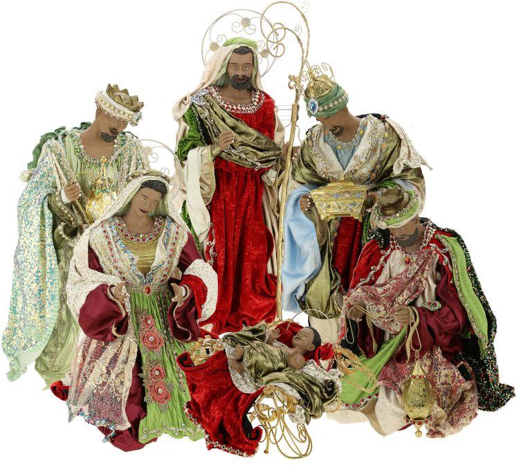 Mark Roberts 14"-53" African American Nativity Scene Set Of 6