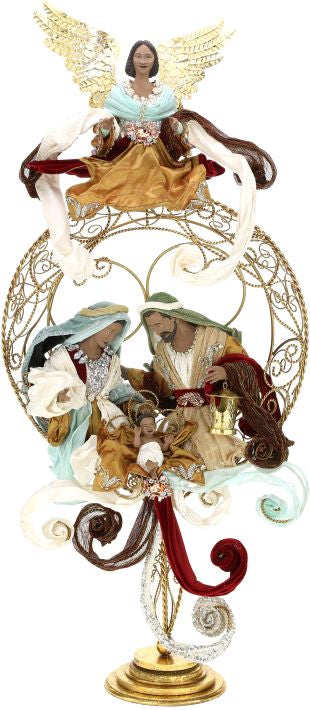 Mark Roberts 51" African American Grand Angel Pedestal Nativity