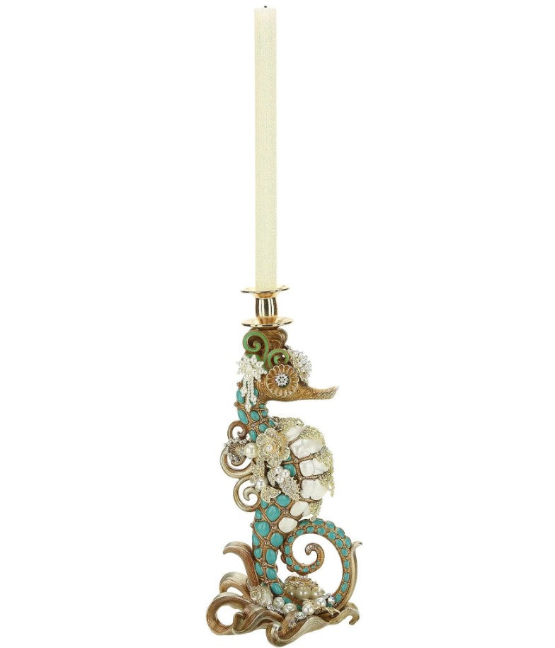 Mark Roberts 15" Jeweled Seahorse Finial Candle Holder