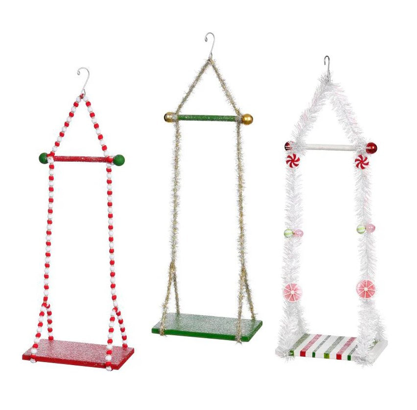 7" X 18" Medium Single Elf Swing Assorted Set Of 3