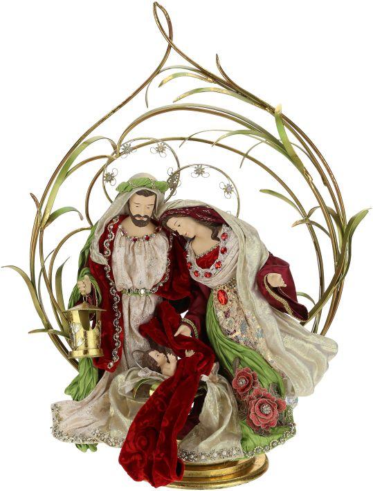 Mark Roberts 29" Red Holy Family With Creche