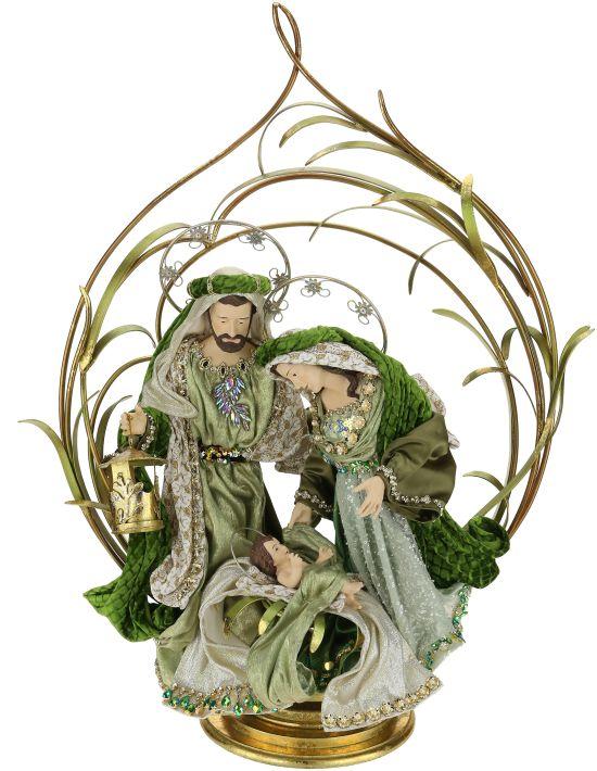 Mark Roberts 29" Green Holy Family With Creche