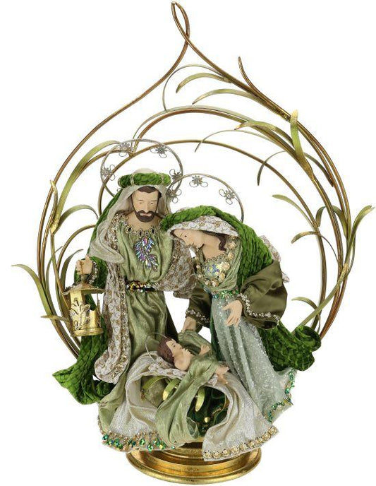 Mark Roberts 29" Green Holy Family With Creche