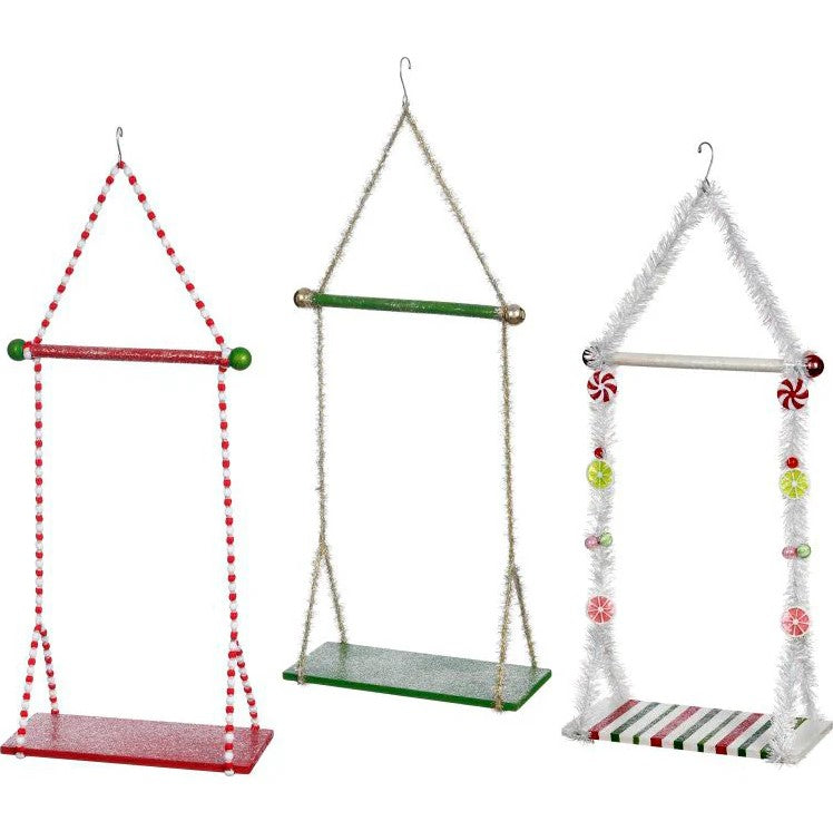 11" X 24" Large Double Elf Swing Assorted Set Of 3