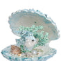 Mark Roberts 6" Large Blue Coral Shell Ornament Set Of 2