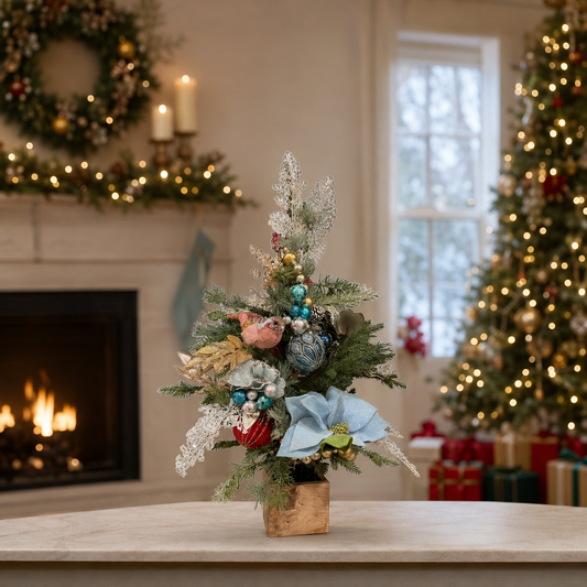 Mark Roberts 36" Blue & Silver Sculptured Tree