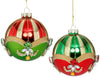 Mark Roberts 4" Red & Green Striped Jewel Glitter Ornament Box of 6