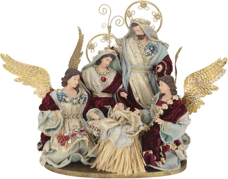 Mark Roberts 19" X 15.5" Red Nativity Scene