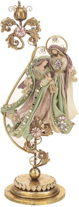 Mark Roberts 23.5" Pink Holy Family On Pedestal