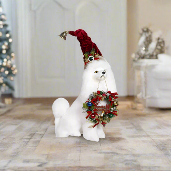 Mark Roberts Perro sentado Feliz Navidad de 13"