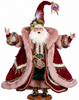 Luxurious Santa adorned with blush fur and jeweled accents.