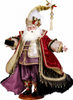 Opulent holiday Santa in crimson velvet with regal festive details.