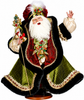 Regal holiday Santa in rich velvet with festive jeweled details.