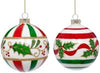 Mark Roberts 4" Holly Ribbon Ball Ornament Box of 6