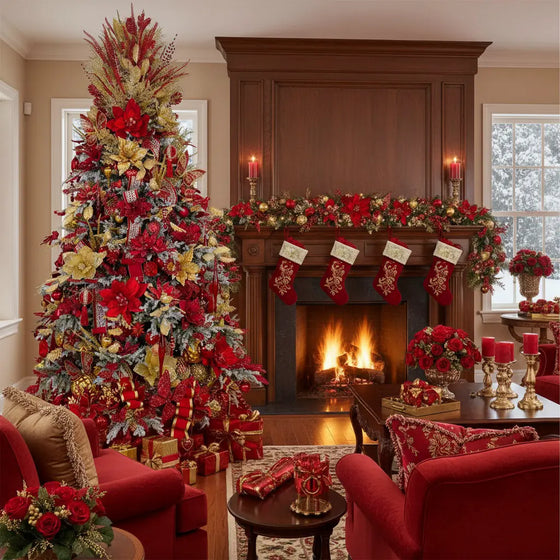 Crimson Gold Splendor Tree Decor