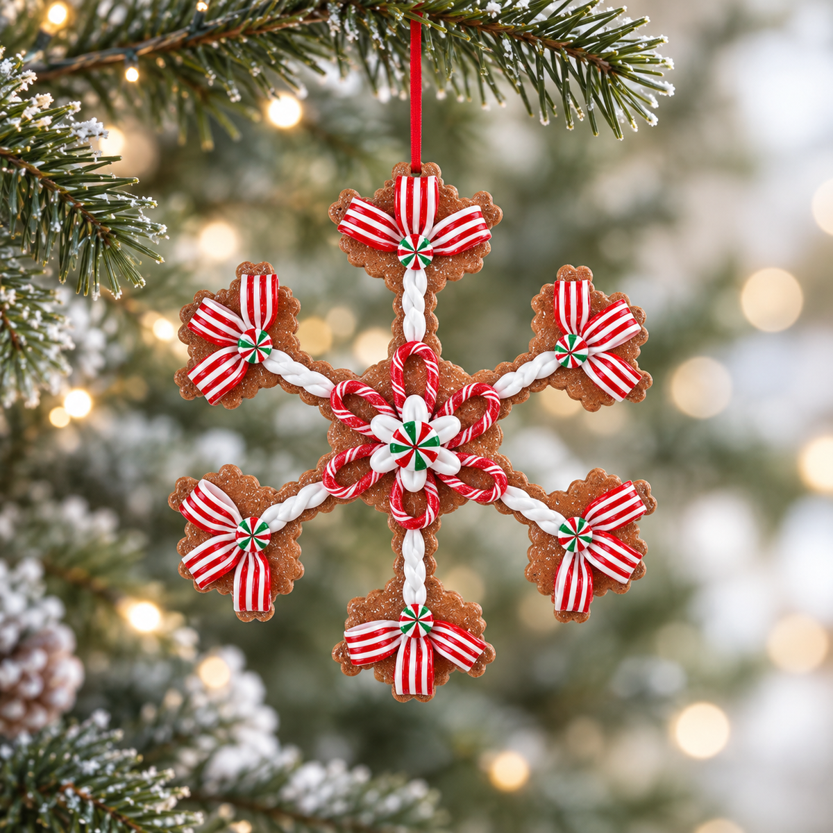 8.5" Gingerbread Snowflake Assorted Set Of 4