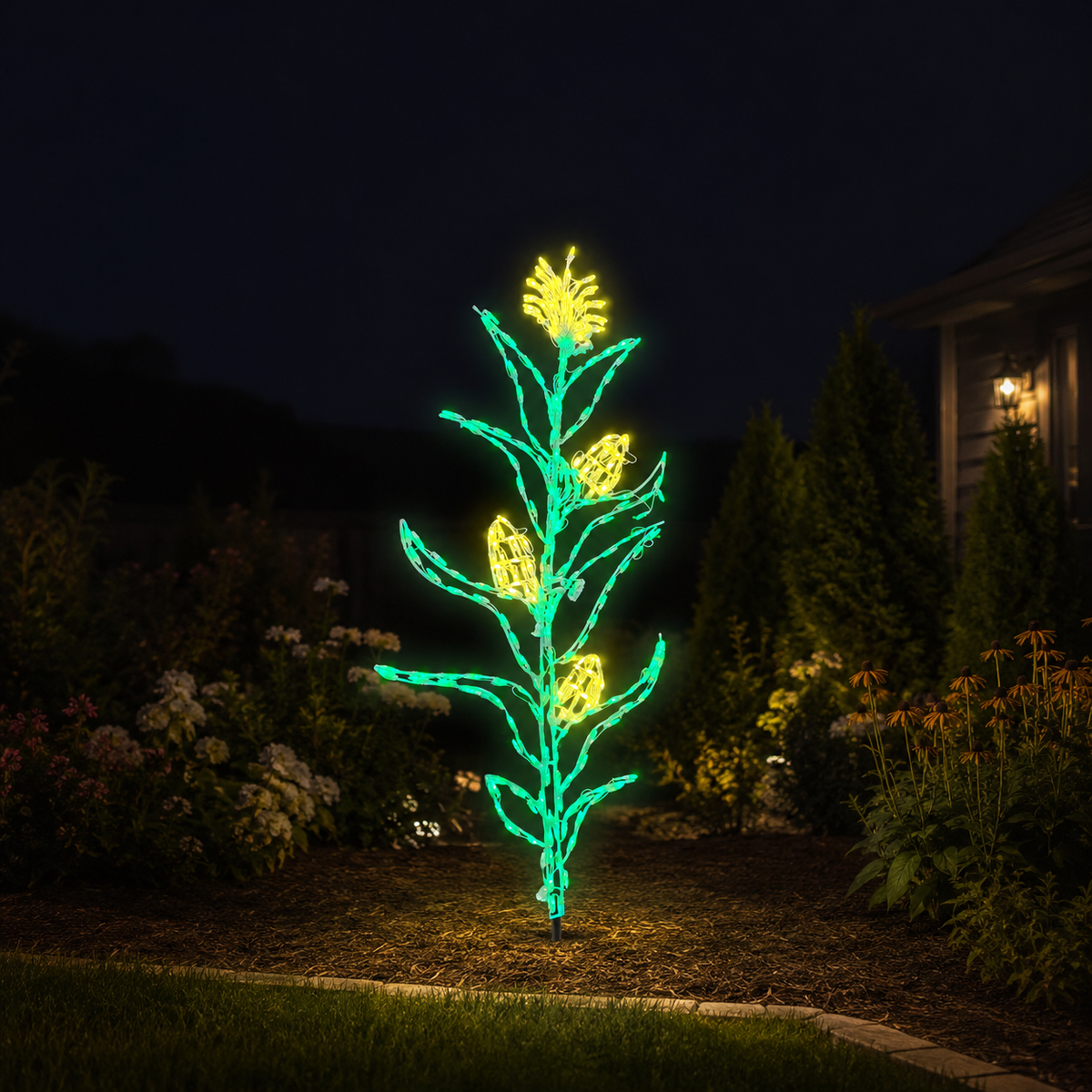 72" Fall Harvest LED Corn Stalk