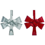 21" Red & Silver Bow Wreath Hanger Assorted Set Of 2