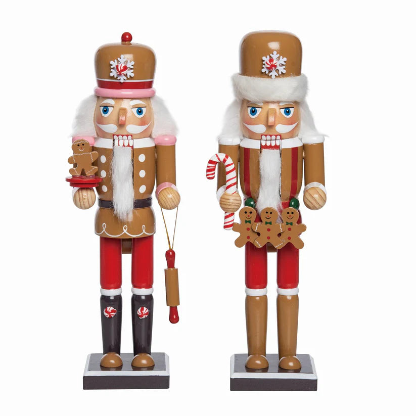 12" Gingerbread Nutcracker Assorted Set Of 2