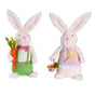 17" Plush Bunny With Carrot & Basket Assorted Set Of 2