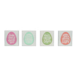 7" Easter Egg Block Decor Assorted Set Of 4