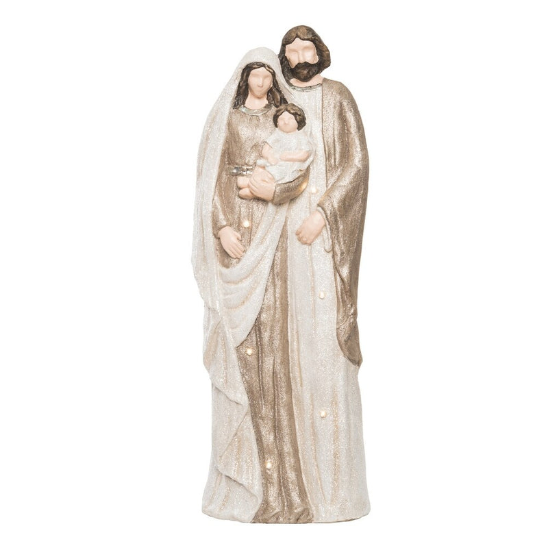 27" Lighted Ivory And Gold  Holy Family Figure Battery Operated