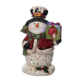 11" LED Musical Snowman With Gift Box