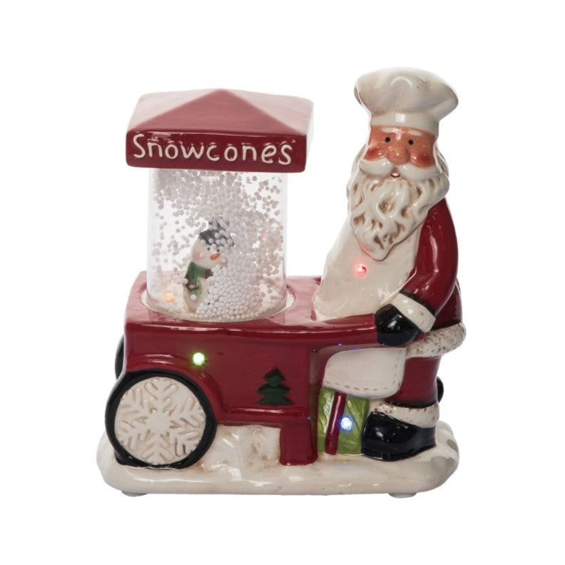 9" Musical Santa Vending Cart With Lights