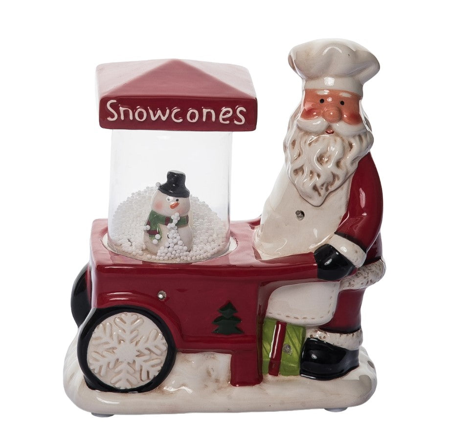 9" Musical Santa Vending Cart With Lights