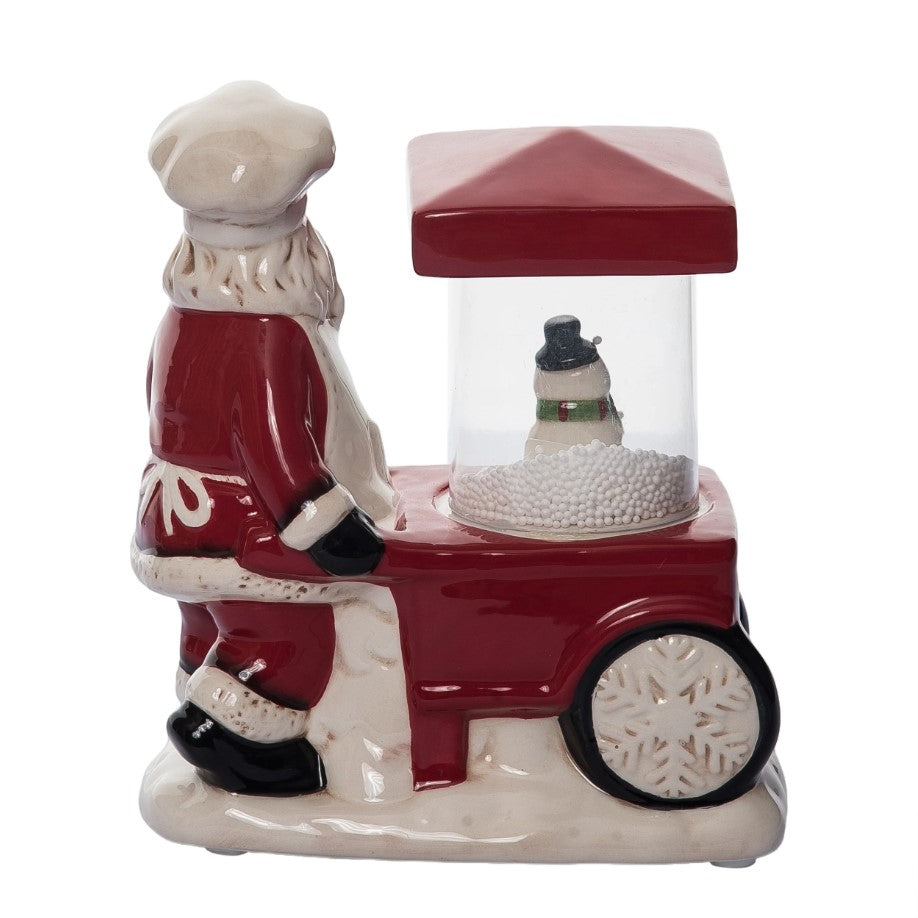 9" Musical Santa Vending Cart With Lights